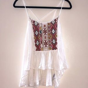 UO white Embroidered tank